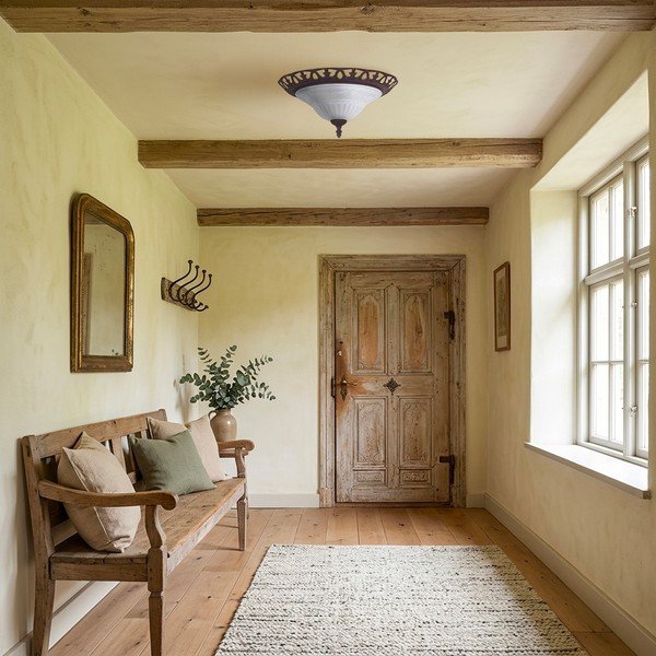 Тъмнокафяво осветително тяло за таван със стъклен абажур ø 38 cm Rustica – Trio-image-1