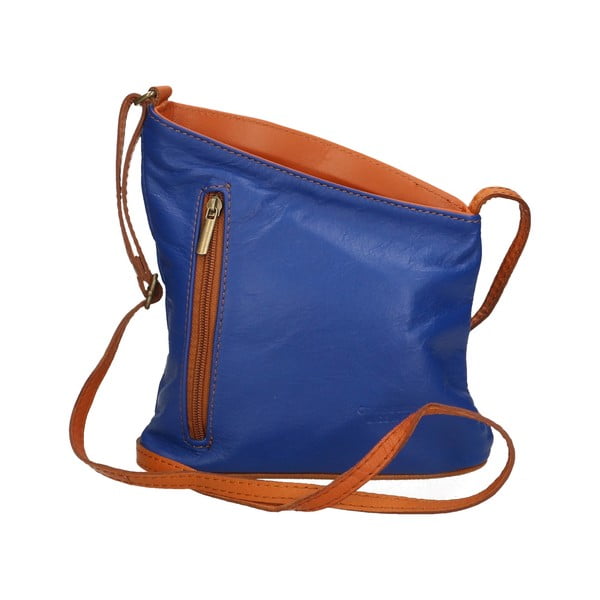 Синьо-кафява кожена чанта Garturo - Chicca Borse