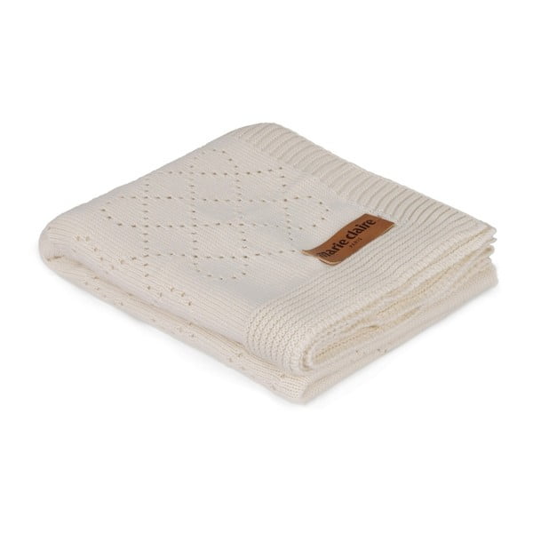 Бежово бебешко одеяло от чист памук, 80 x 100 cm - Unknown