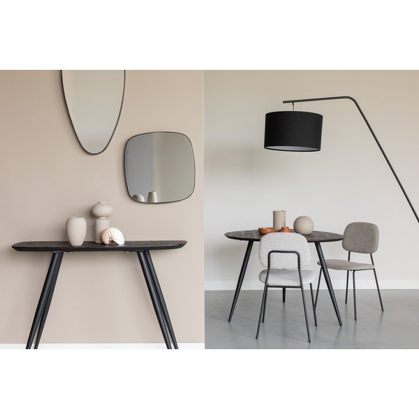 Черна конзолна маса от масивно тиково дърво 37x118 cm Webster – White Label-image-2