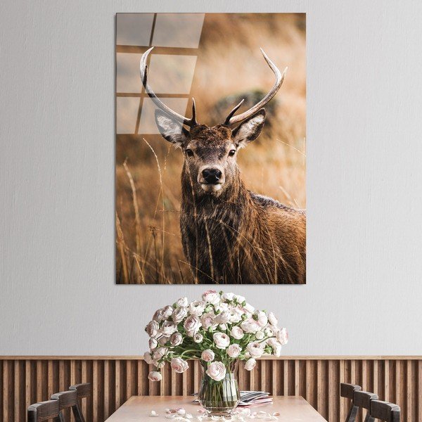 Живопис върху стъкло 70x100 cm Deer - Wallity-image-1