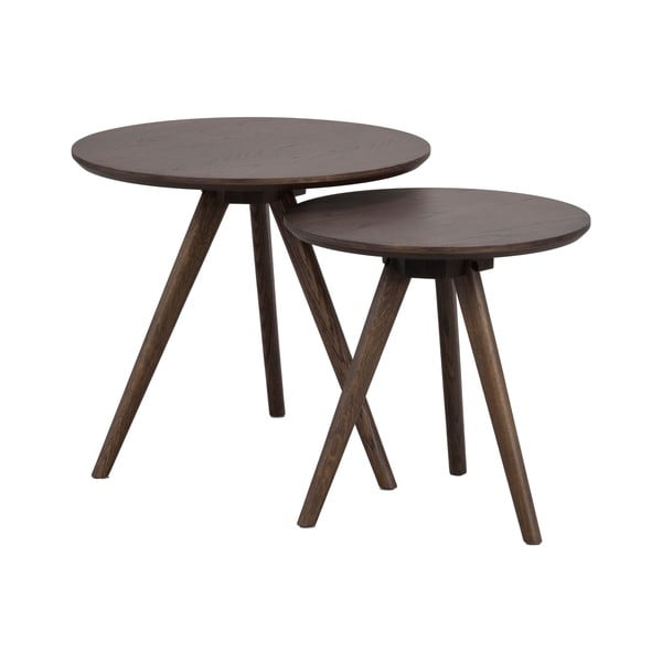 Кръгла странична масичка с дъбов плот ø 50 cm Yumi – Rowico-image-2