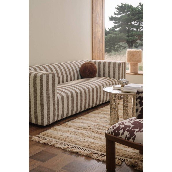 Кафяв/кремав шенилов диван 220 cm Lisa – Ellos Home-image-1