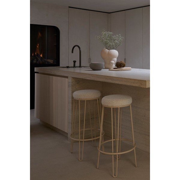 Кремав тапициран бар стол (височина на седалката 73 cm) Alice – Light & Living-image-1