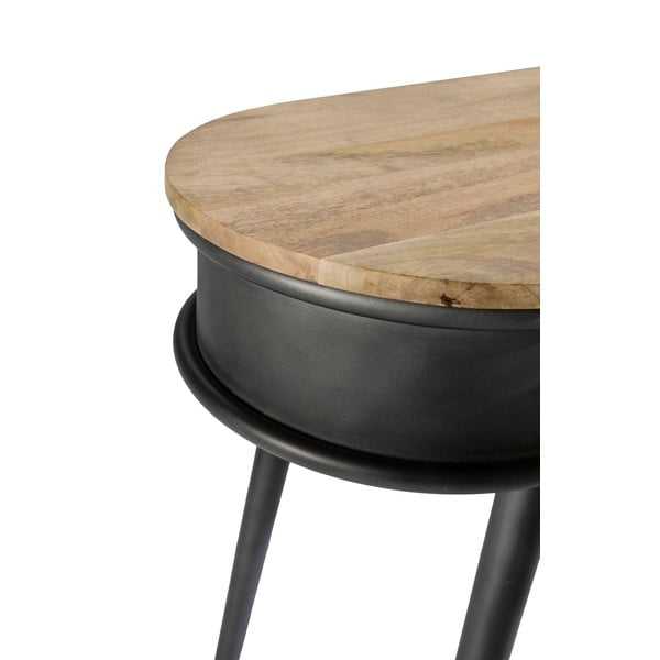 Черна/в естествен цвят конзолна маса 38x90 cm Delhi – MOME-image-3