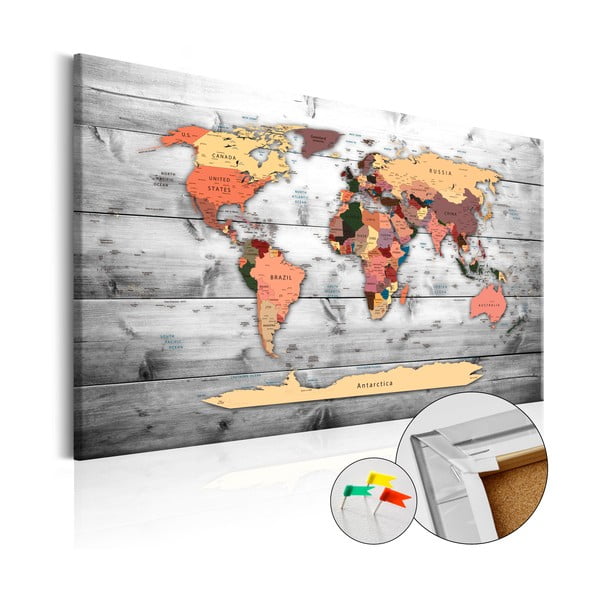 Nástěnka s mapou světa Artgeist Direction World, 60 x 40 cm