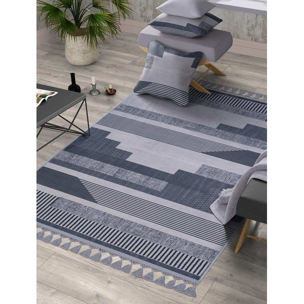 Сив миещ се килим 300x80 cm - Vitaus-image-1