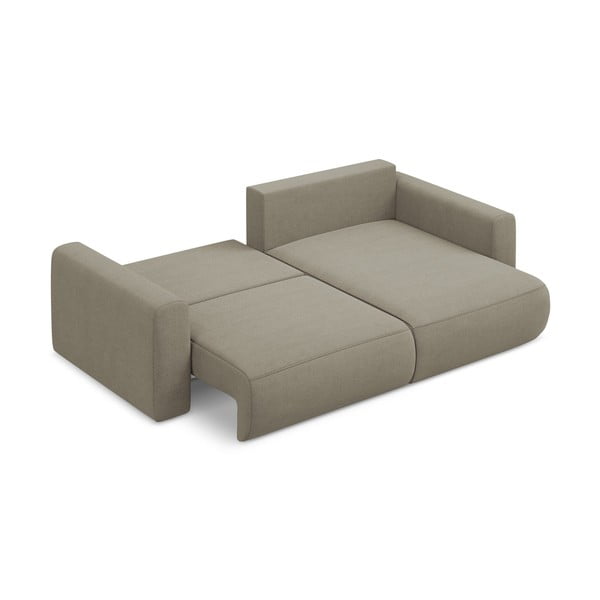 Светлокафяв разтегателен ъглов диван с място за съхранение (десен ъгъл) Kapua – Makamii-image-3