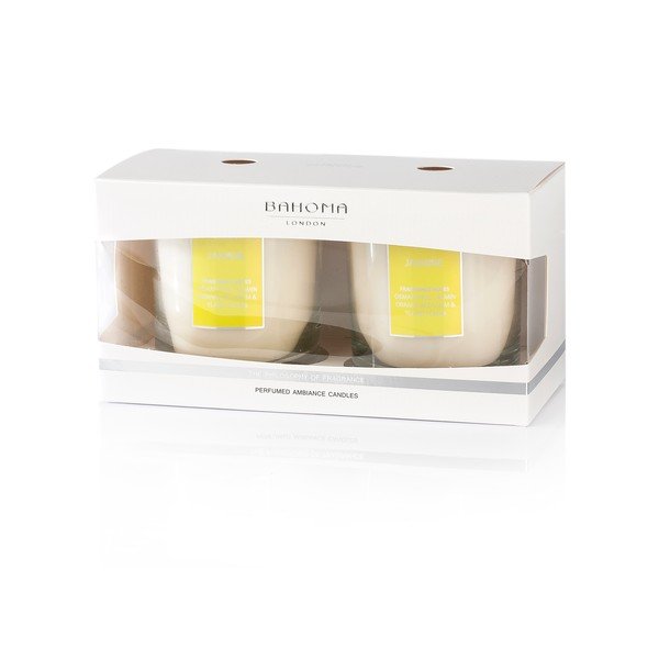 Sada 2 vonných svíček Bahoma White, vůně jasmínu, 75 hodin hoření