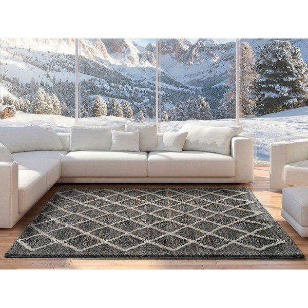 Сив килим Farah Cross, 120 x 170 cm - Universal-image-1