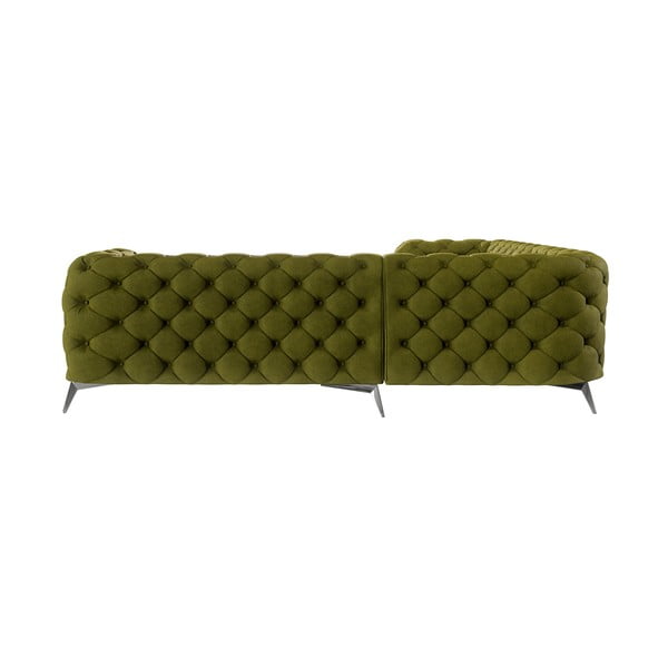 Зелен кадифен ъглов диван Chelsea – Ropez-image-2