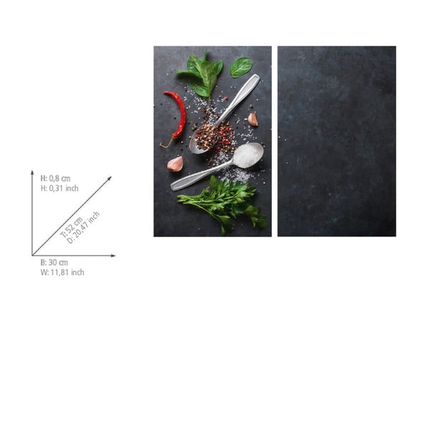 Капаци за печки от закалено стъкло в комплект от 2 броя 52x30 cm Basil - Allstar-image-2