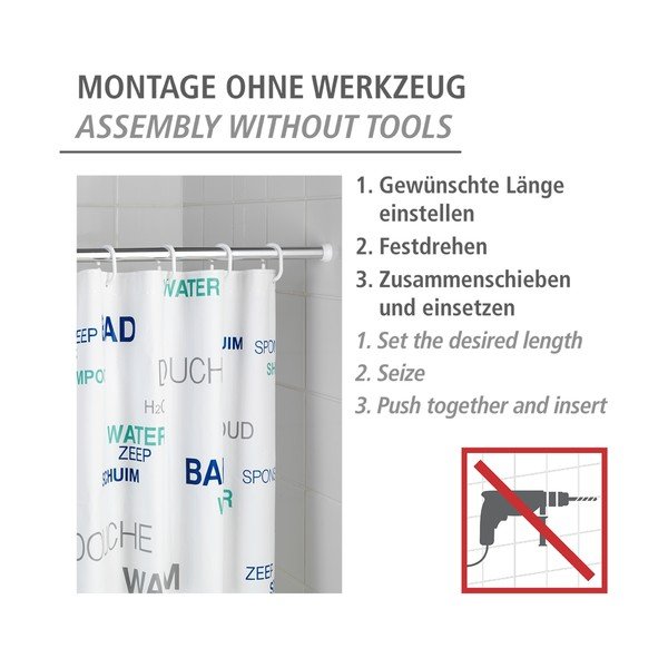 Прът за душ завеса в сребрист цвят 110 - 185 cm – Wenko-image-4