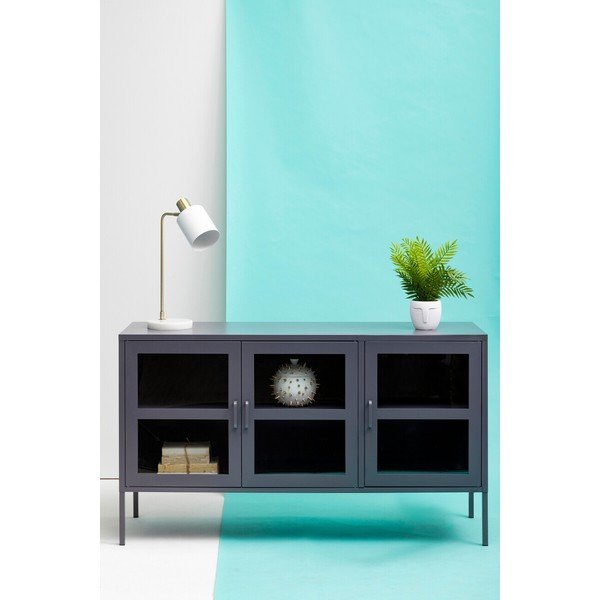 Сива стоманена витрина 140x80x45 cm Acier – Premier Housewares-image-2