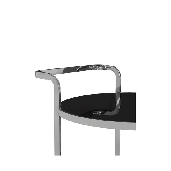 Маса за сервиране на колелца със стъклен плот ø 50 cm Ackley - Premier Housewares-image-3