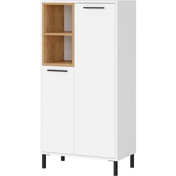 Бял висок шкаф за баня в дъб 59x118 cm Loria - Germania-image-1