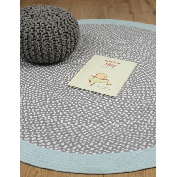 Детски син килим ръчна изработка , ∅ 120 cm Brenda - Nattiot-image-3