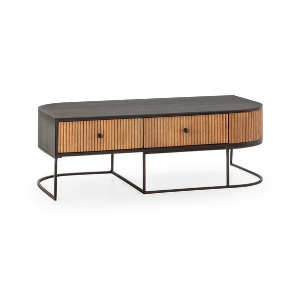 Масичка за кафе от масивно манго в естествен цвят 60x120 cm Curve – MOME