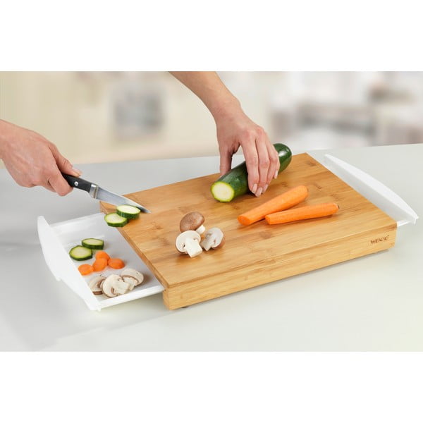 Бамбукова дъска за рязане с две чекмеджета Bina - Wenko-image-1