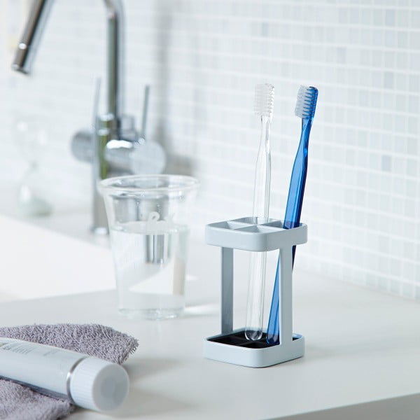 Бял държач за четки за зъби Slim Tower - YAMAZAKI-image-1