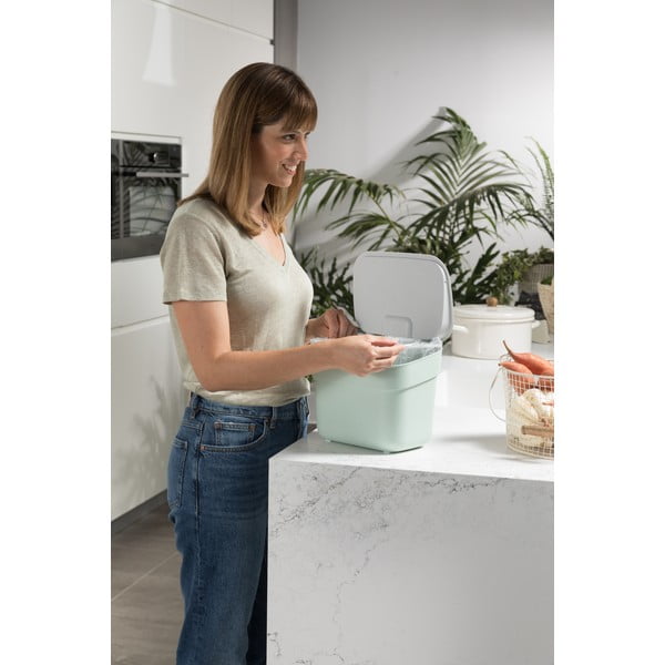 Светлозелен контейнер за компостируеми отпадъци 5 l Ready To Collect – Curver-image-1