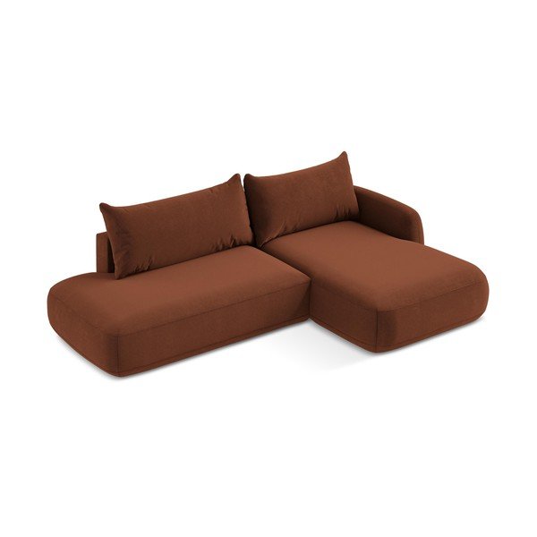 Теракотен сгъваем ъглов диван (десен ъгъл) Hale – Makamii-image-2