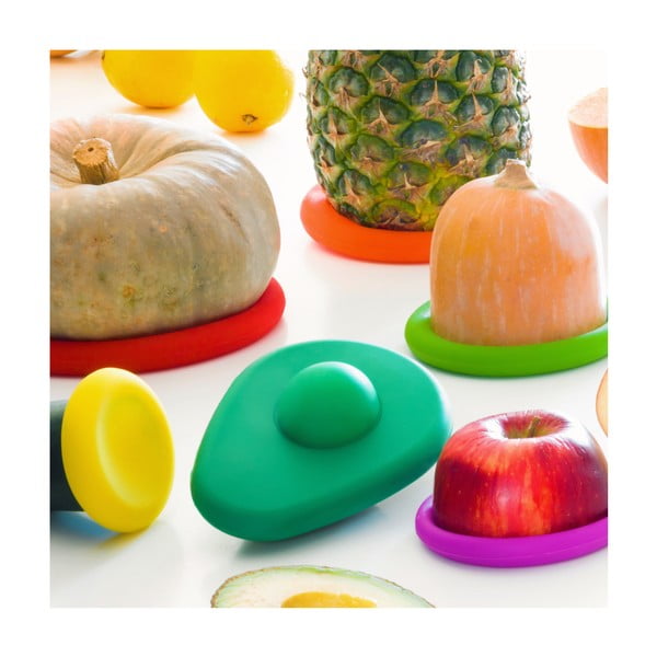 Комплект от 6 части със силиконови капачки за плодове - InnovaGoods