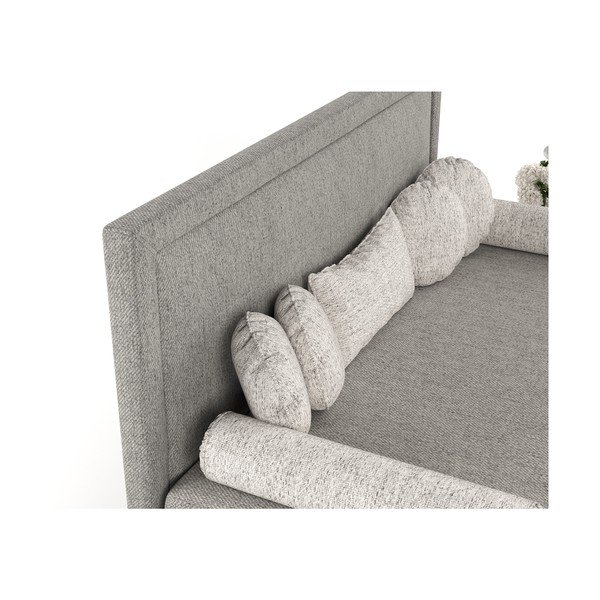 Сиво тапицирано единично легло 80x200 cm Scala – Maison de Rêve-image-1