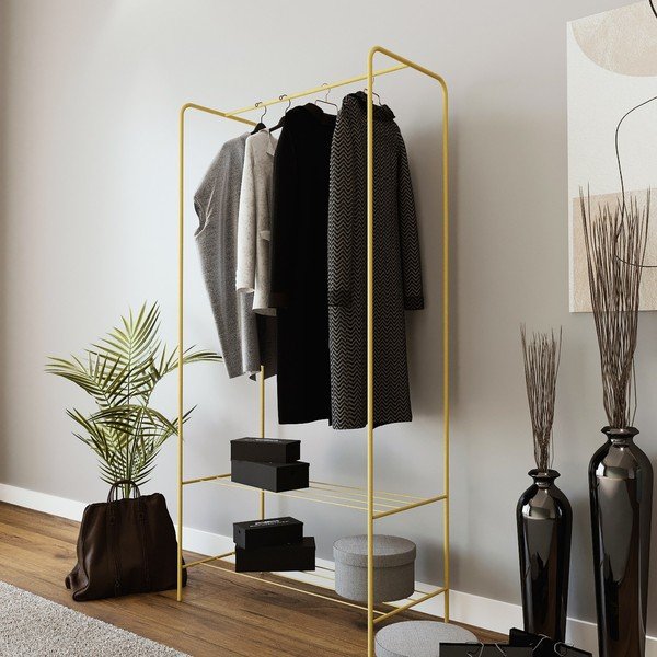 Метална стойка за дрехи златна Frankenthal – Kalune Design-image-1