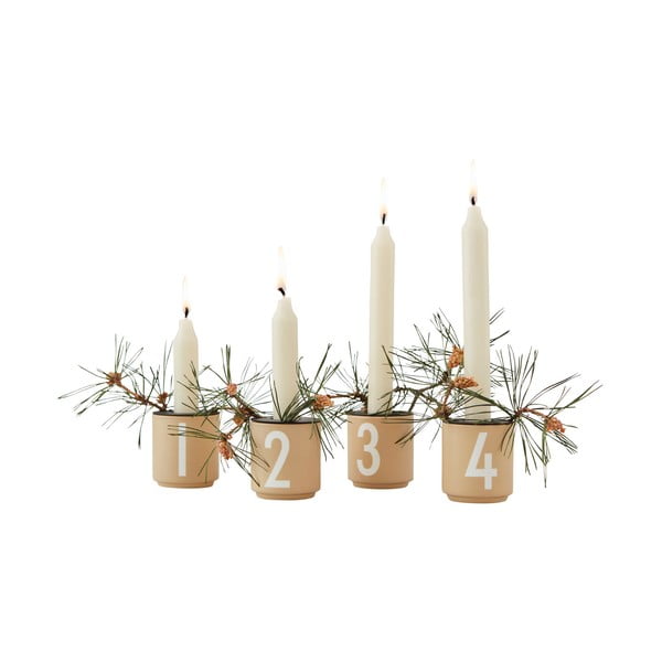 Порцеланови свещници в комплект от 4 бр. Mini - Design Letters-image-2