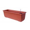 Кафява самонапояваща се саксия, дължина 40 cm Siesta - Plastia