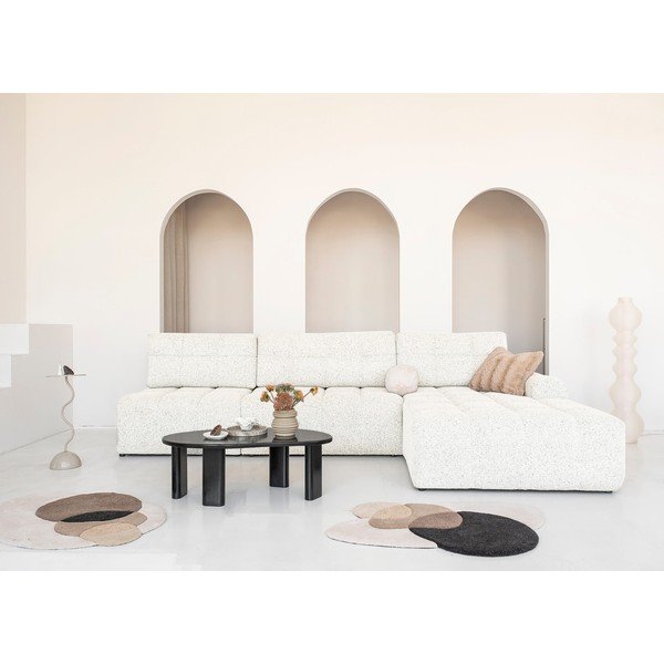 Кремав разтегателен модулен ъглов диван с място за съхранение (десен ъгъл) Lulu – Miuform-image-1