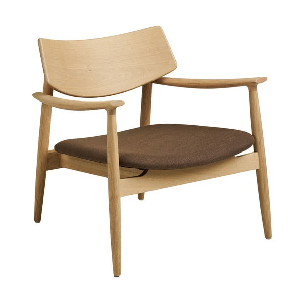 Кафяв фотьойл с табуретка Olvera – House Nordic-image-3