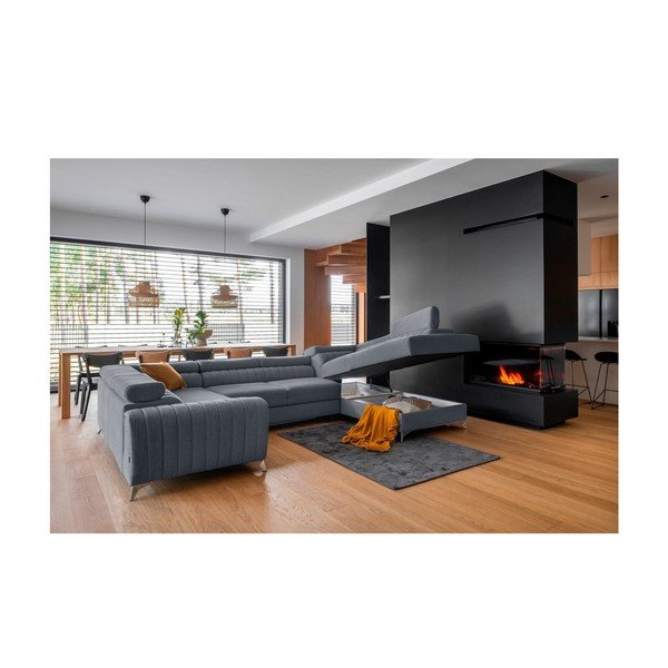 Син разтегателен ъглов диван с място за съхранение (десен ъгъл U форма) Louis – ELTAP-image-2