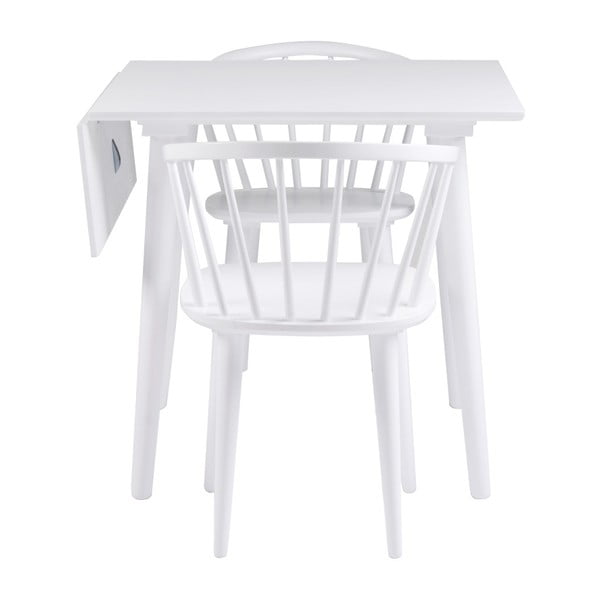 Бял трапезен стол от каучуково дърво Carmen - Rowico-image-2