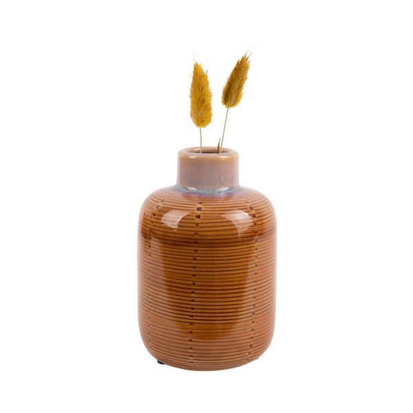 Оранжева керамична ваза Бутилка, височина 14 cm - PT LIVING-image-2