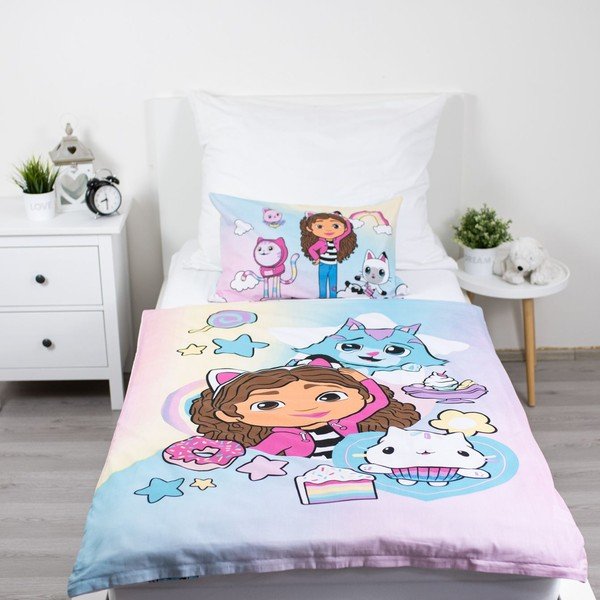 Памучно детско спално бельо за детско креватче 100x135 cm Gabby's Dollhouse "Sugar Dream" – Jerry Fabrics-image-1