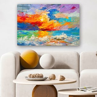 Картина върху стъкло 100x70 cm Abstract Sunset - Wallity