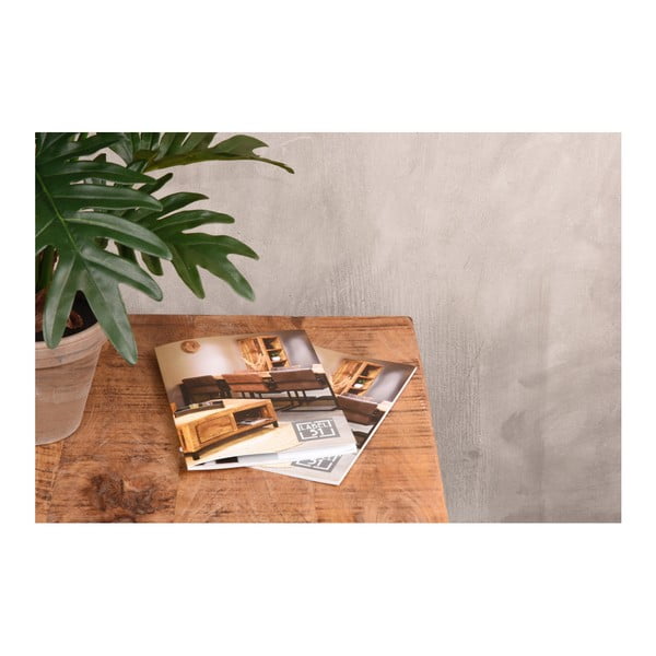 Черна масичка за кафе с плот от мангово дърво Box - LABEL51-image-1