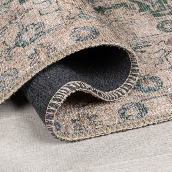 Зелен килим подходящ за пране 115x170 cm Beau Floral – Flair Rugs-image-2