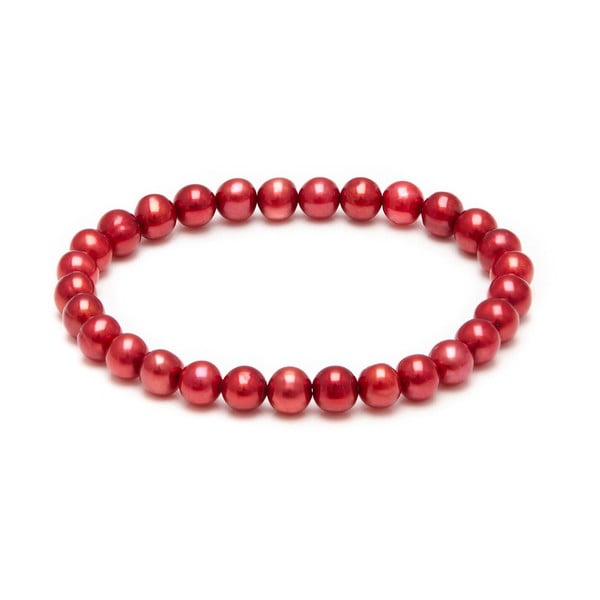 Červený perlový náramek Kyoto Pearl FreshWater 