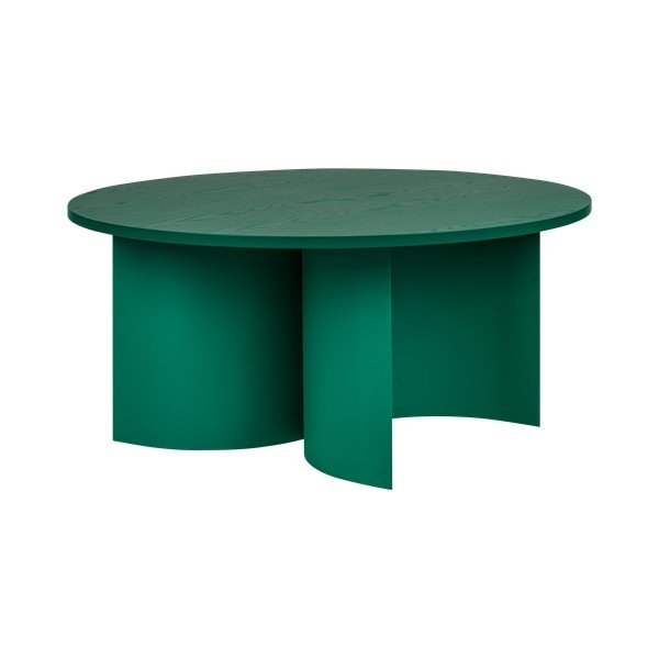 Зелена кръгла масичка за кафе с ясенов плот ø 95 cm Gavo – noo.ma