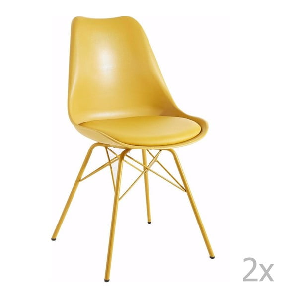 Sada 2 žlutých jídelních židlí 13Casa Marianne