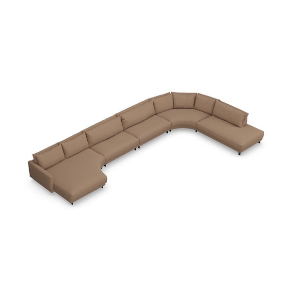 Ъглов диван в тухлен цвят с форма на буквата "U" Samba - Furninova-image-3