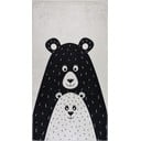 Черно-бял детски килим подходящ за пране 100x160 cm Bear Family – Vitaus