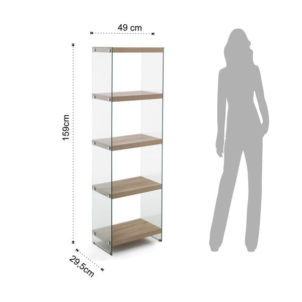Етажерка за книги в дъбов декор 49x159 cm Nancy - Tomasucci-image-3