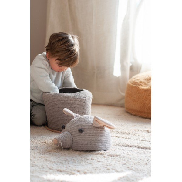 Сива текстилна детска кошница за играчки ø 25x30 cm Renata the Rat – Lorena Canals-image-2