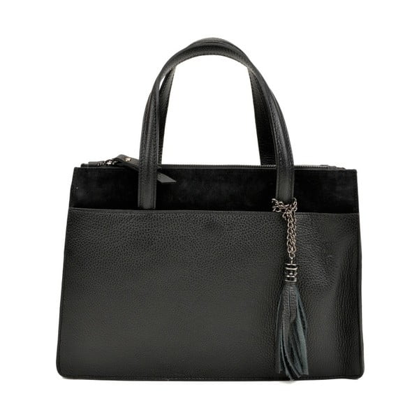 Черна кожена чанта Murio - Carla Ferreri