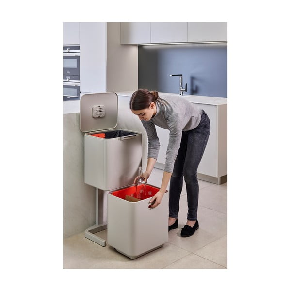 Бежов стоманен контейнер за отпадъци 60 л Totem Max - Joseph Joseph-image-3