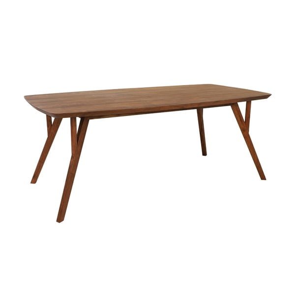 Кафява трапезна маса с акациев плот 100x220 cm Quenza – Light & Living-image-2